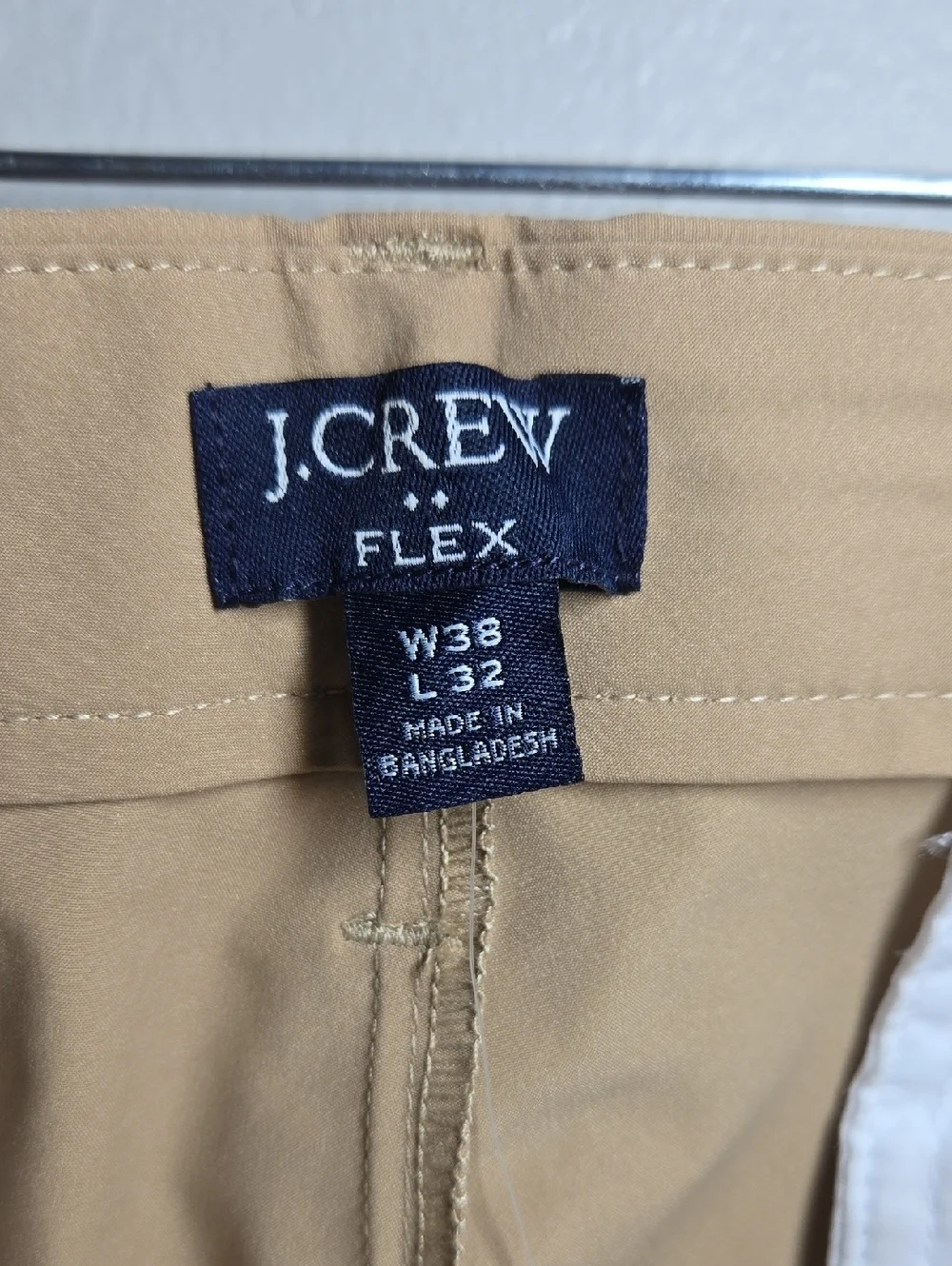J. Crew Tech Flex Slim Chino Pants 38x32 Khaki Stretch NWT